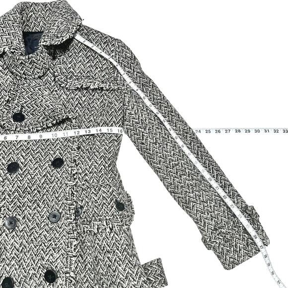 Banana Republic | Women | Vtg Tweed Herringbone Wool Blend Trench Coat | Small - Picture 7 of 16
